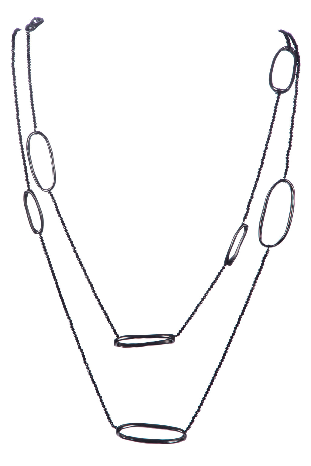 Geometry Circle Crystal Beaded Layered Necklace N5457