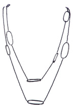 Geometry Circle Crystal Beaded Layered Necklace N5457