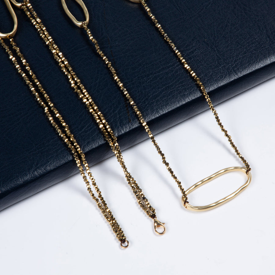 Geometry Circle Crystal Beaded Layered Necklace N5457