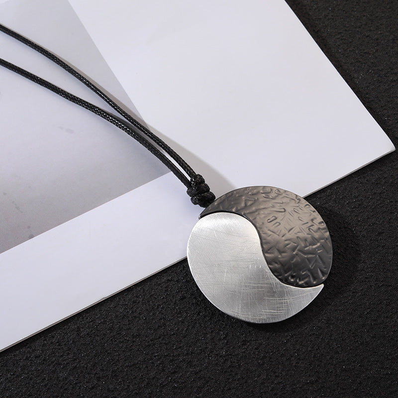 Tai Chi Pendant Leather Necklace N5458 - view 4