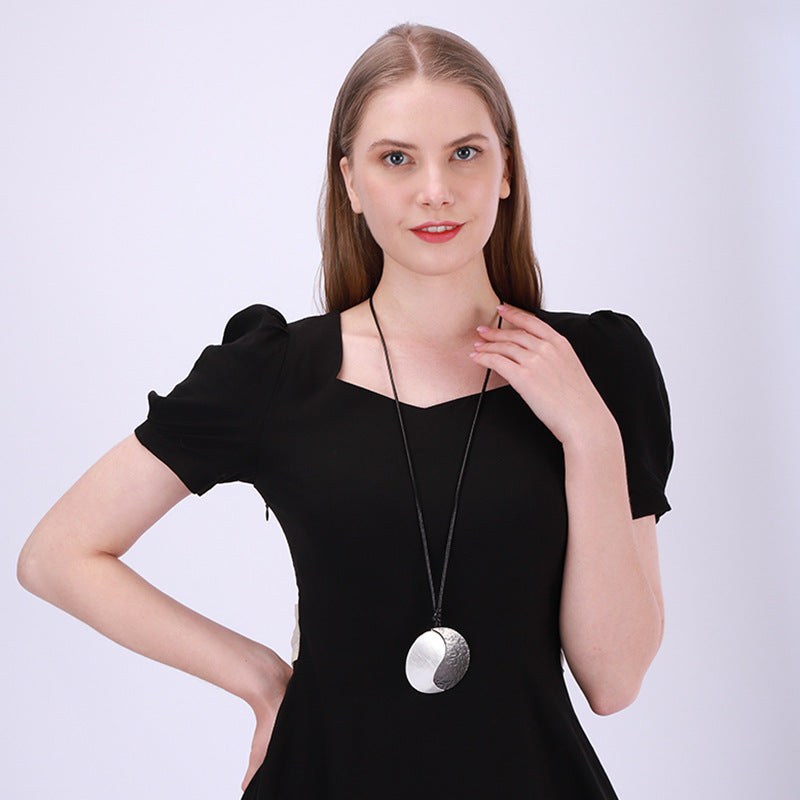 Tai Chi Pendant Leather Necklace N5458 - view 5