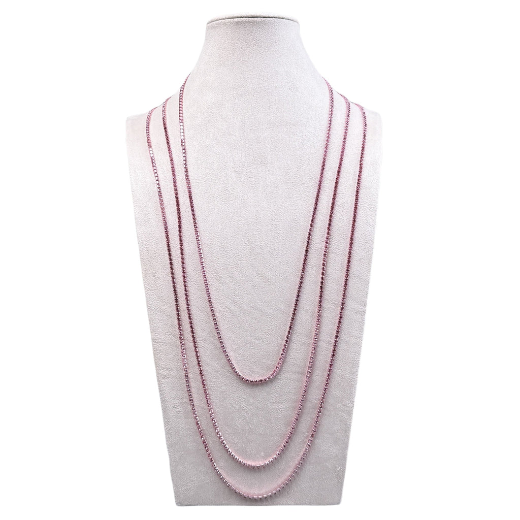 3PCS Rhinestone Chain Long Necklace N5484-SET