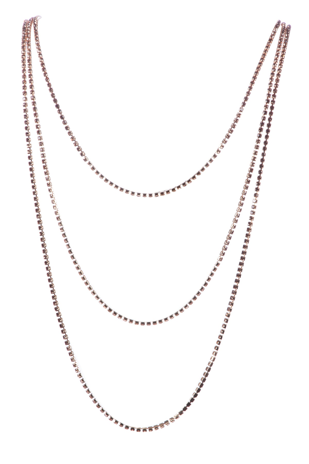3PCS Rhinestone Chain Long Necklace N5484-SET