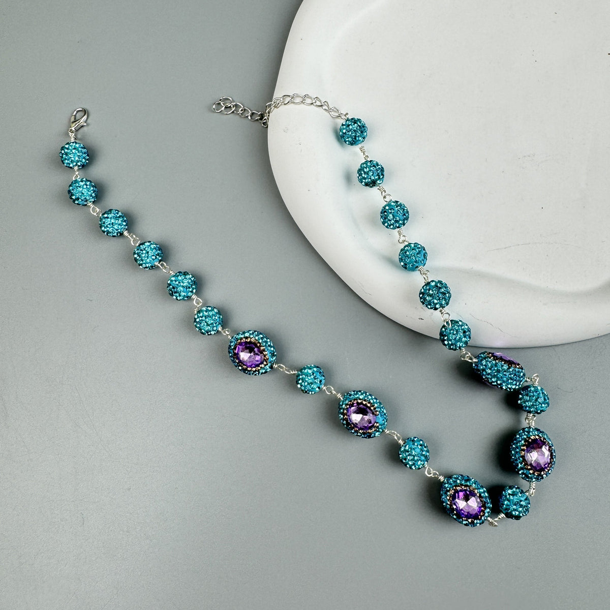 Luxury Rhinestone Bead Crystal Necklace N5485 - view 5