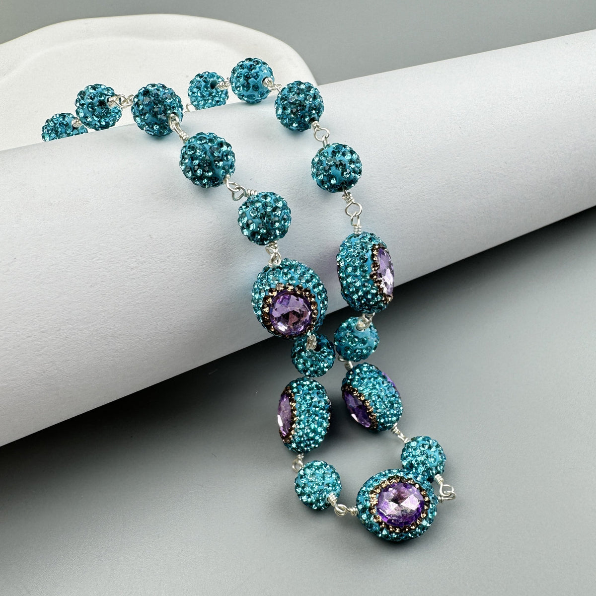 Luxury Rhinestone Bead Crystal Necklace N5485 - view 6