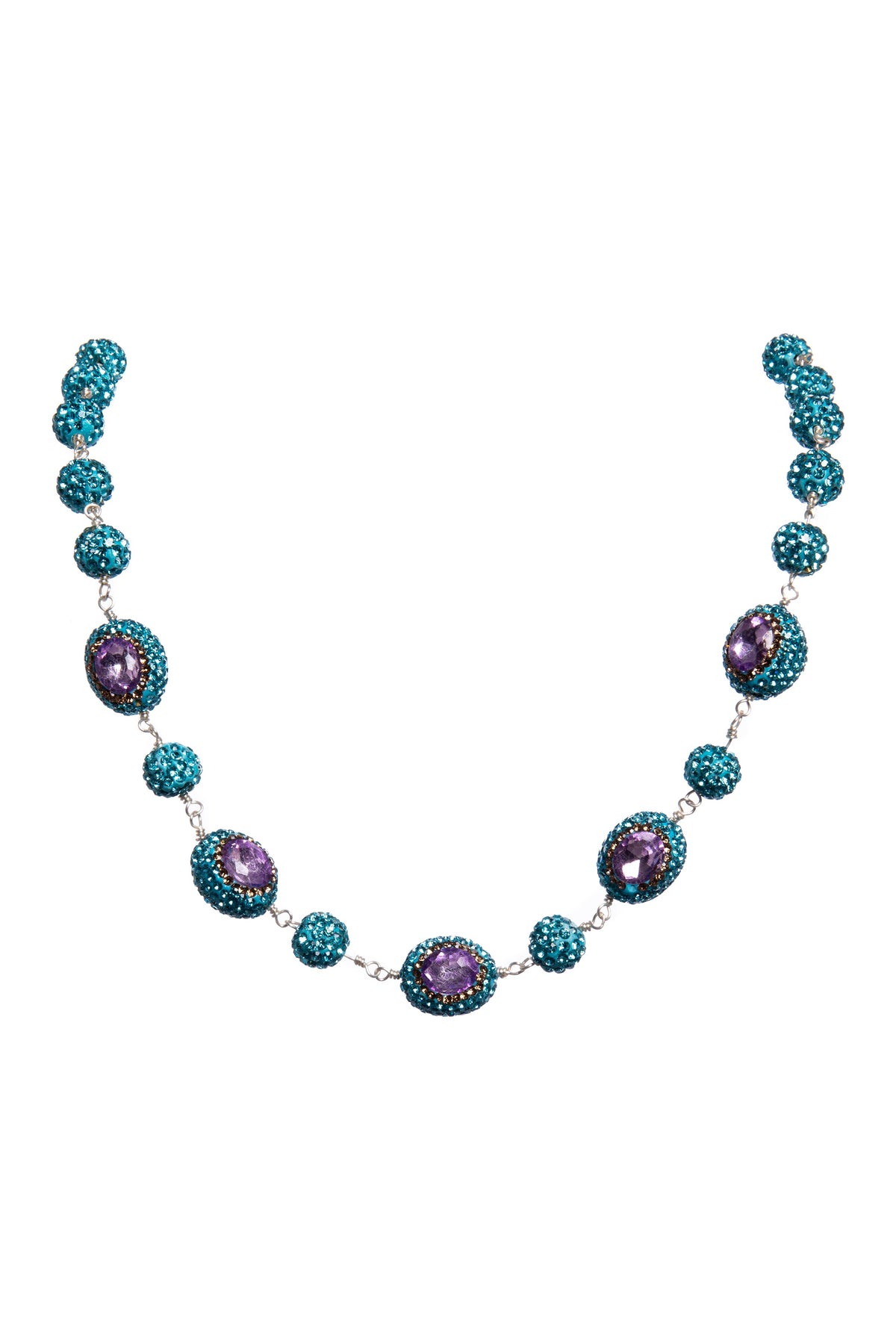 Luxury Rhinestone Bead Crystal Necklace N5485 - view 2