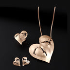 Heart Earrings Ring Necklace Set N5519-Set