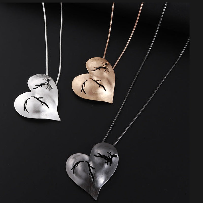 Heart Earrings Ring Necklace Set N5519-Set
