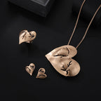Heart Earrings Ring Necklace Set N5519-Set