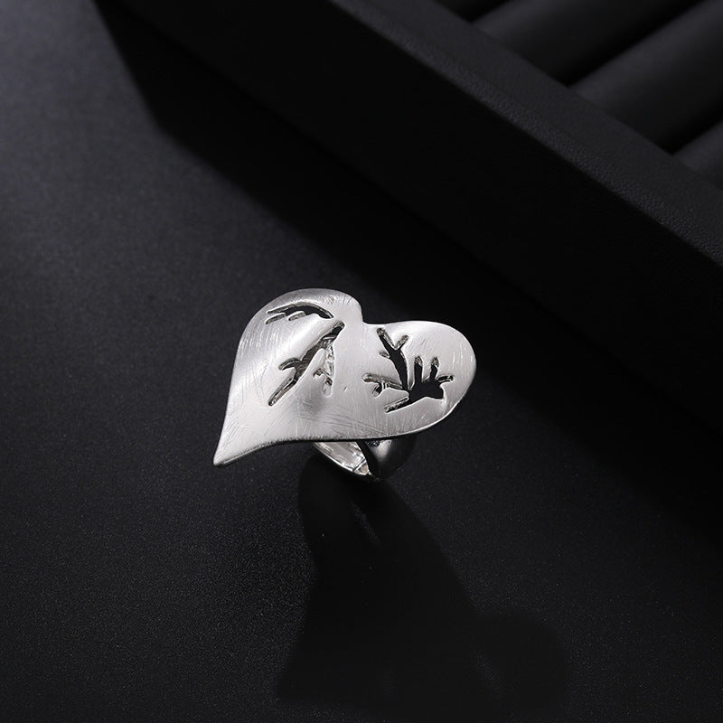 Heart Earrings Ring Necklace Set N5519-Set