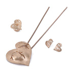 Heart Earrings Ring Necklace Set N5519-Set