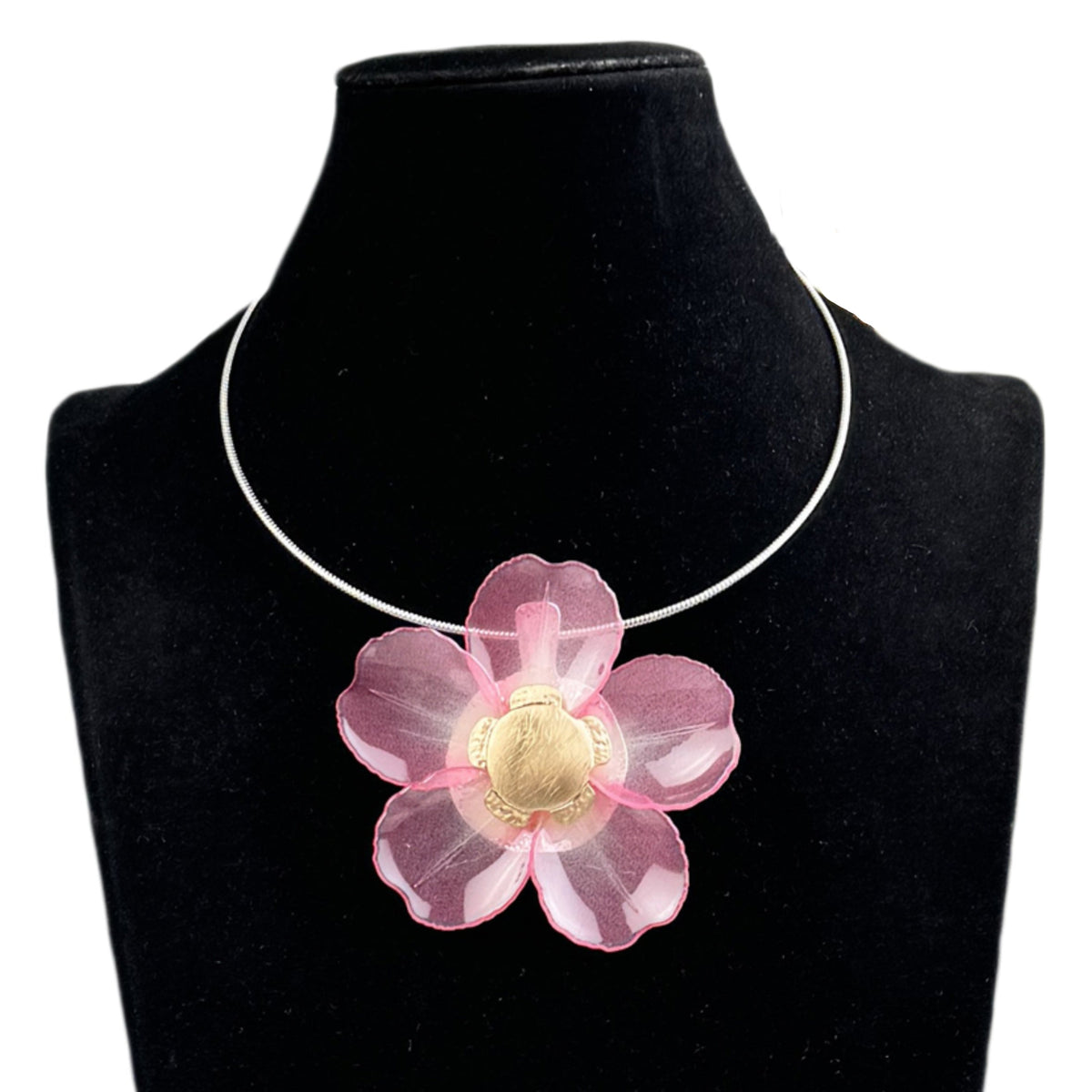 Flower Pendant Simple Choker Necklace N5532