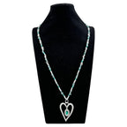 Heart Pendant Blue Apatite Metal Necklace N5550 - view 3