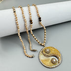 Yin Yang Shell Pendant Bead Necklace N5551 - view 4