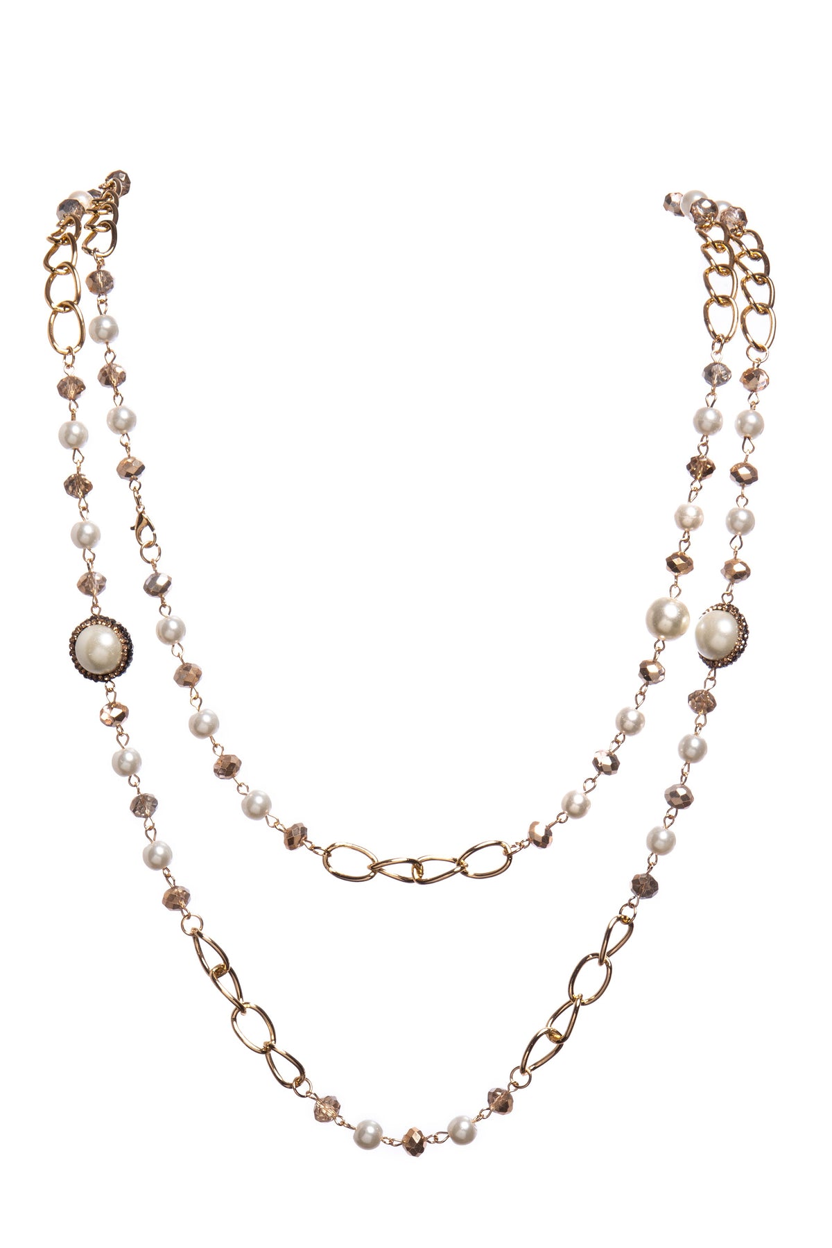 Pearl Chain Necklace N5552 - view 2