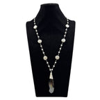 Water Drop Crystal Pearl Necklace N5576 - view 2