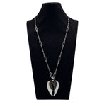 Black Labradorite Heart Pendant Metal Necklace N5584 - view 5