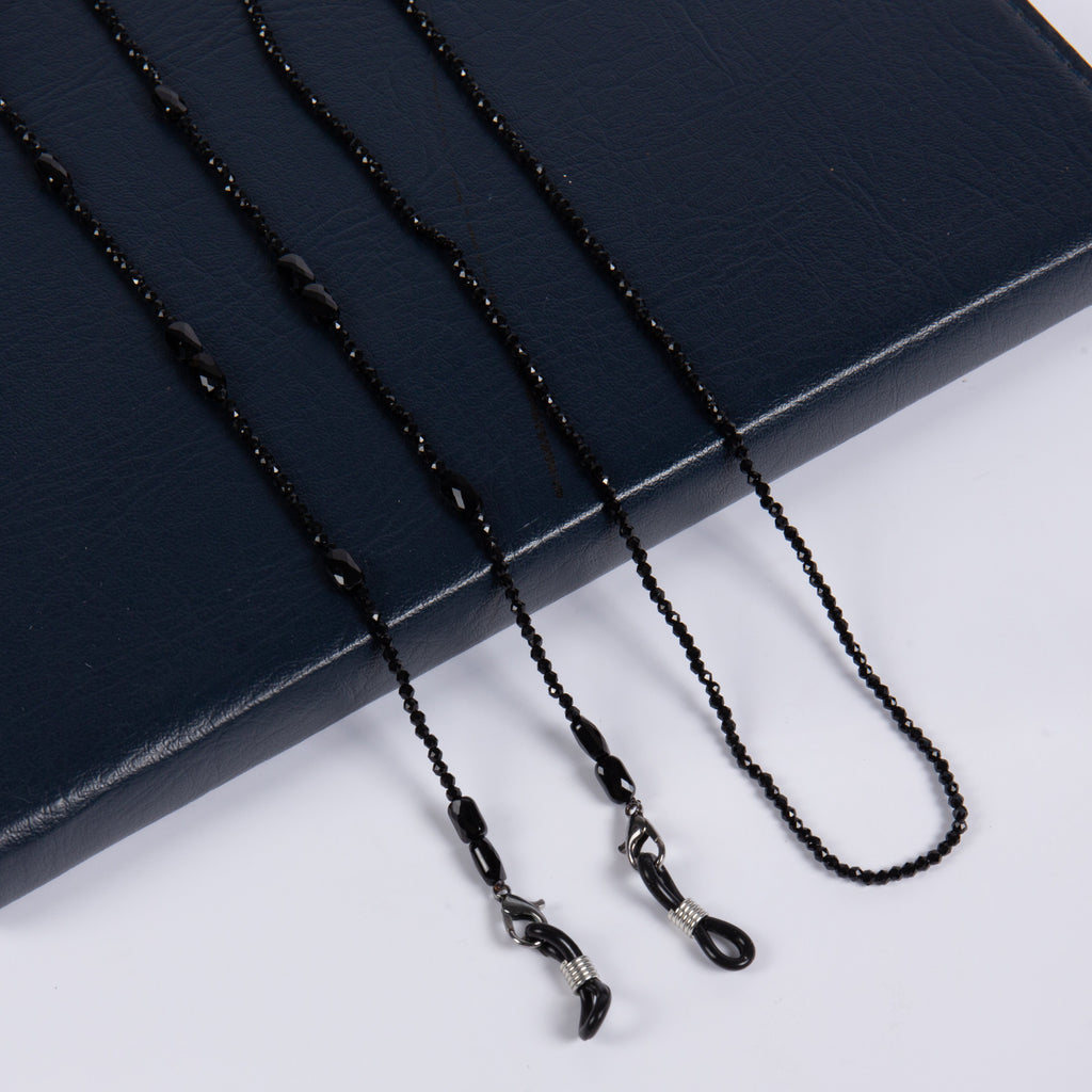 Black Crystal Glasses Lanyard Necklace EC5594