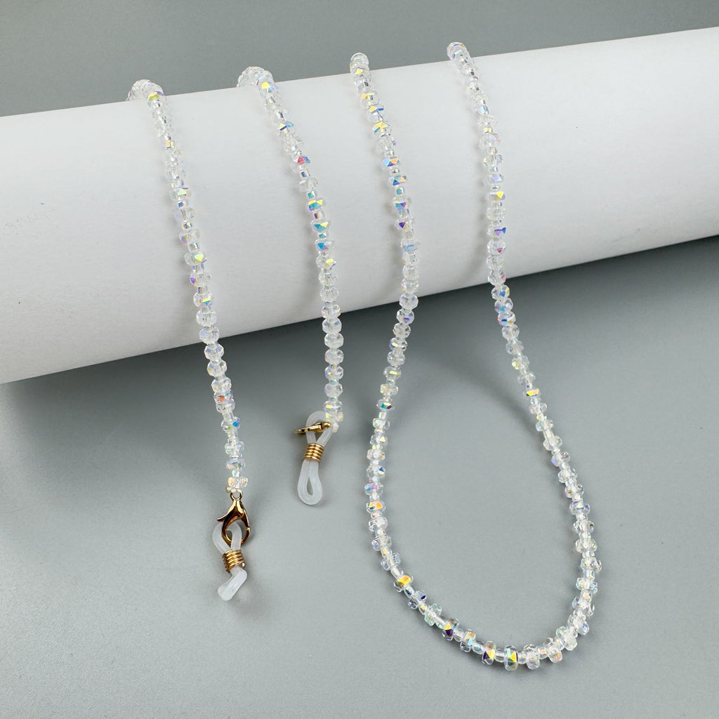 Shining White AB Color Crystal Glasses Hanging Rope EC5595