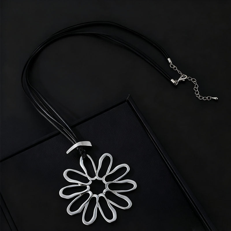 Flower Metal Necklace N5614 - view 2