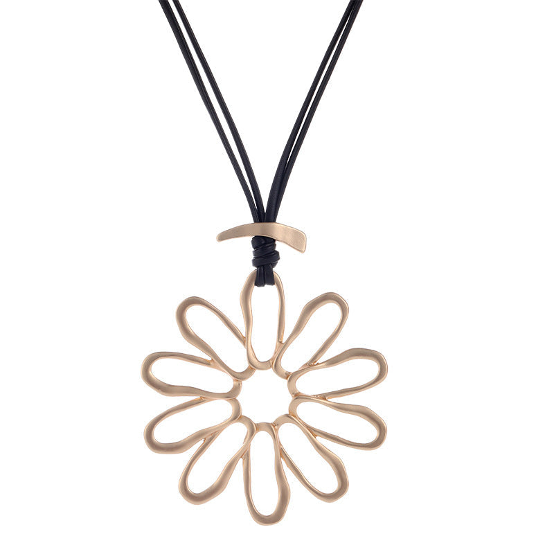 Flower Metal Necklace N5614 - view 3