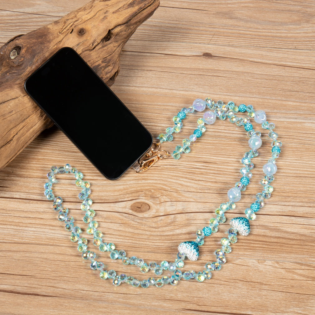 Crystal Heart Phone Crossbody Lanyard PC5626