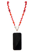 Red Heart Beaded Crystal Crossbody Lanyard PC5632