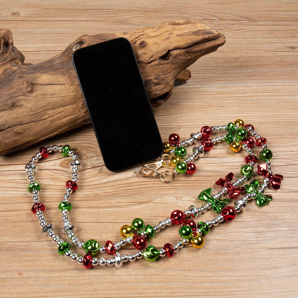 Holiday Theme : Crystal Colorful Ball Bow Phone Crossbody Lanyard PC5641