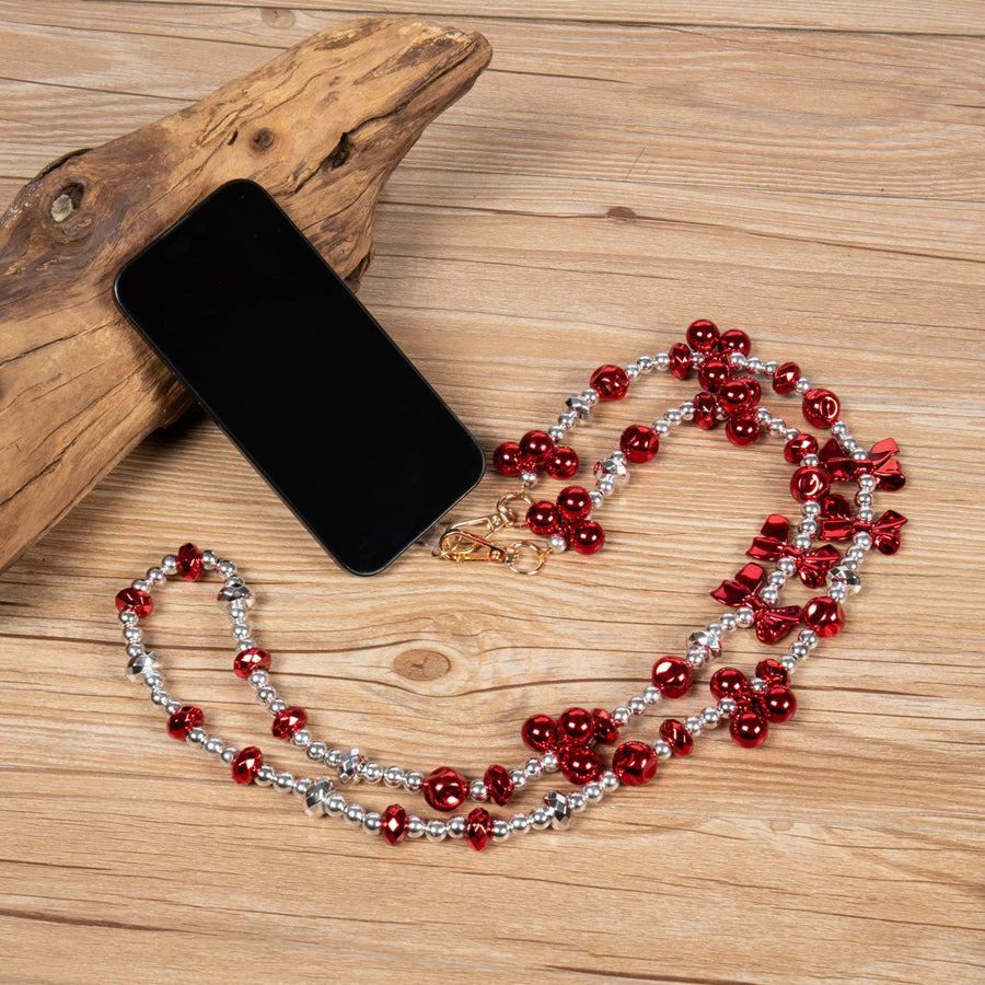 Holiday Theme : Crystal Colorful Ball Bow Phone Crossbody Lanyard PC5641