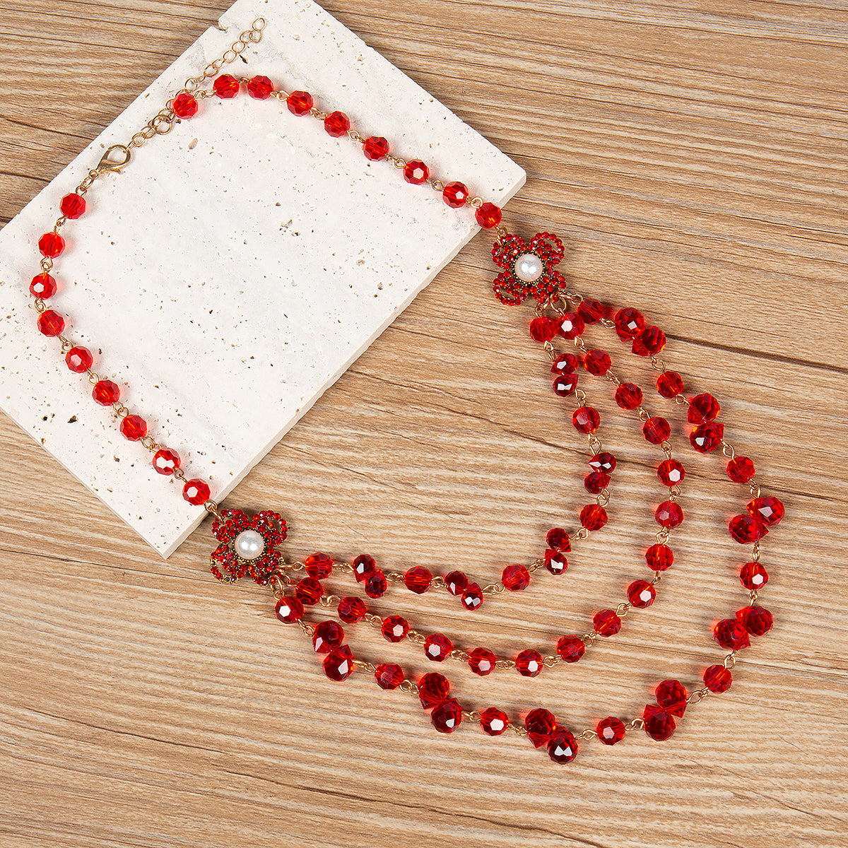 Crystal Bead Neck One Set N5645