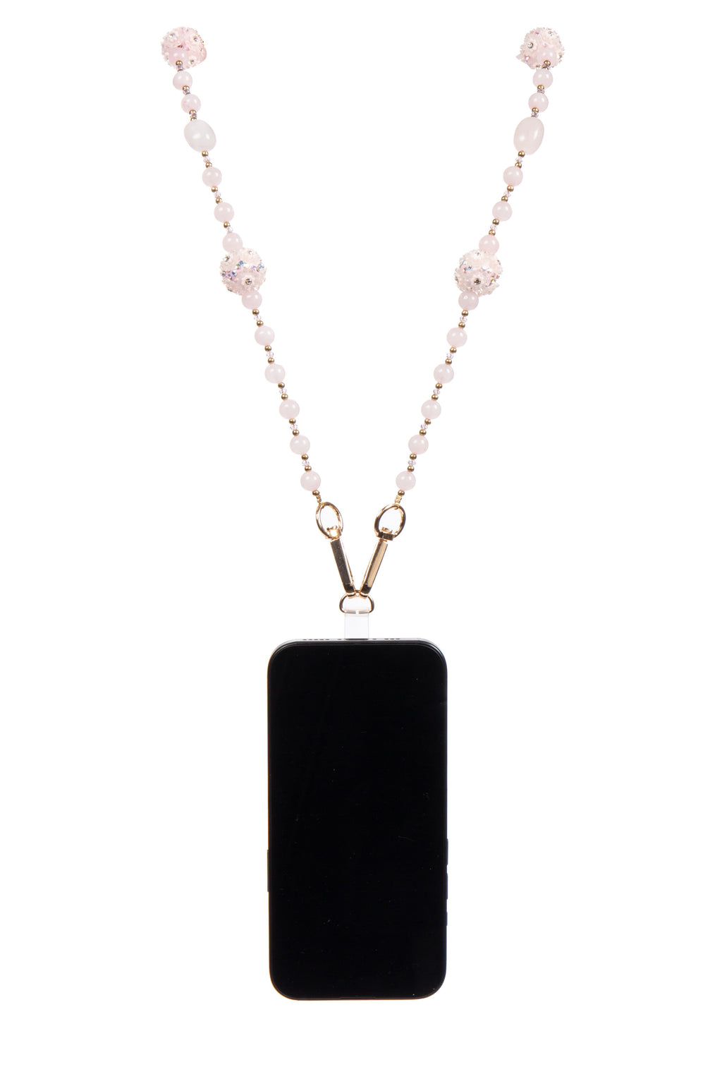Rose Quartz Floral Bead Crossbody Lanyard PC5651 - view 3