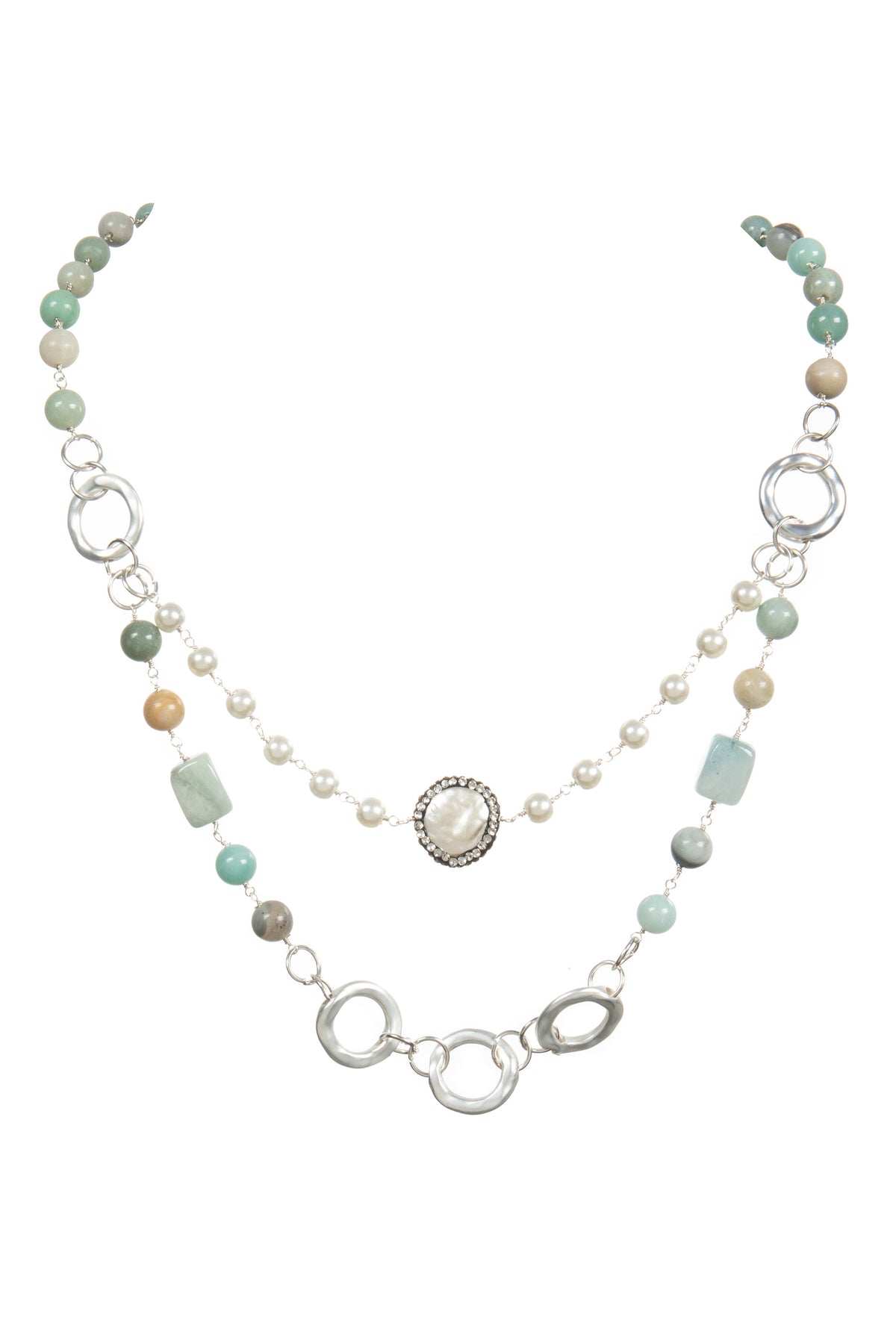 Mixed Stones Necklace Set N5652 – view 2