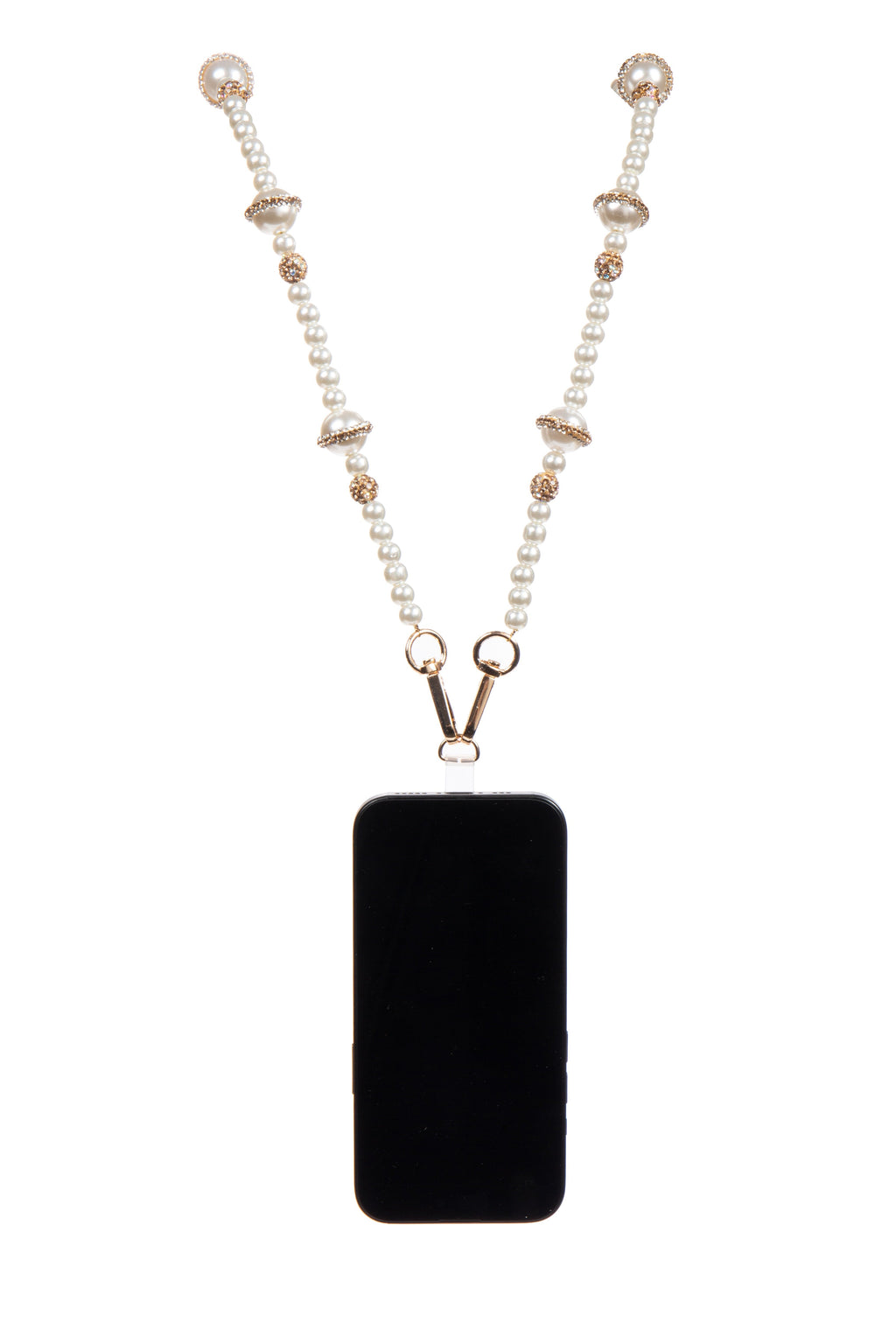White Beaded Lanyard N5656