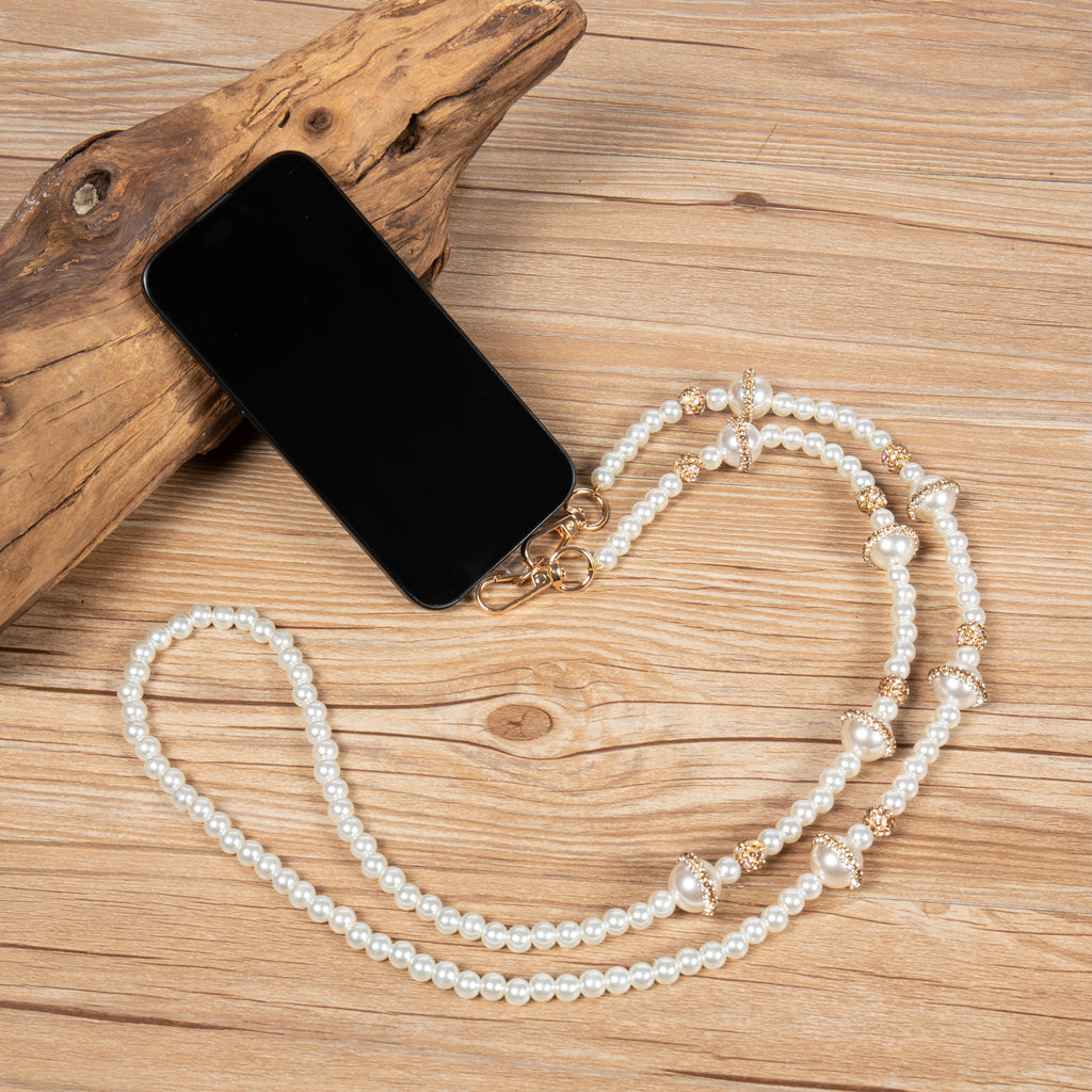 White Beaded Lanyard N5656
