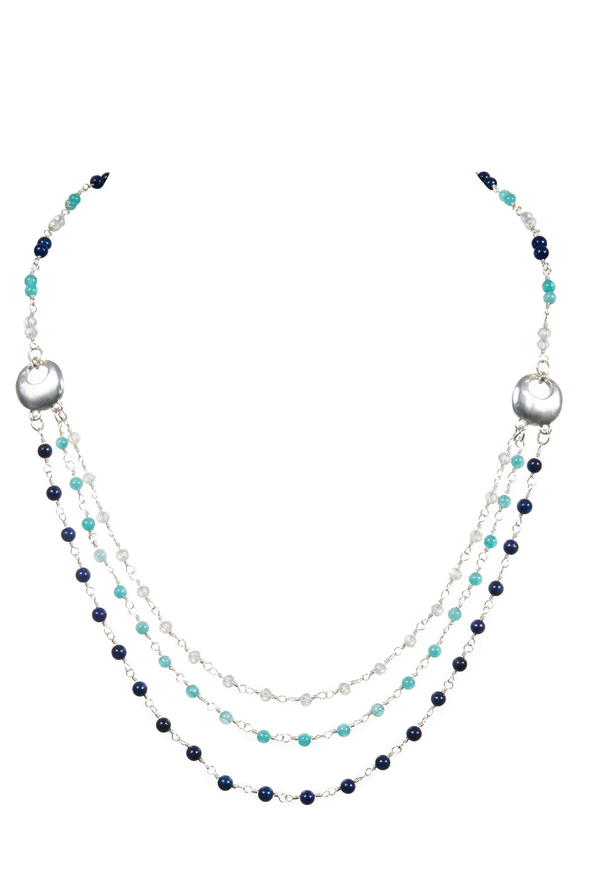 Handmade Lapis Braided Necklace N5673