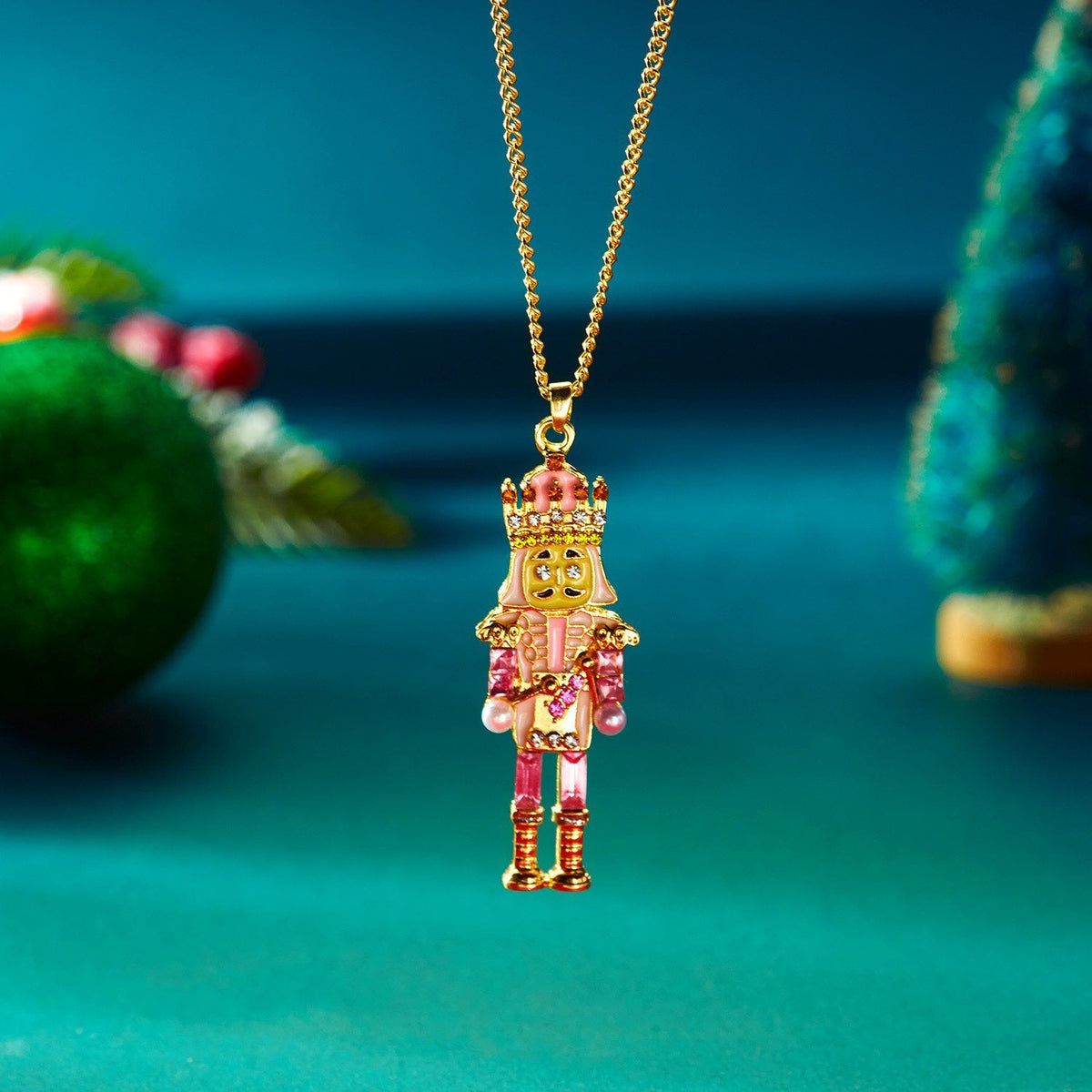 Nutcracker Soldier Rhinestone Metal Necklace N5678 - view 3