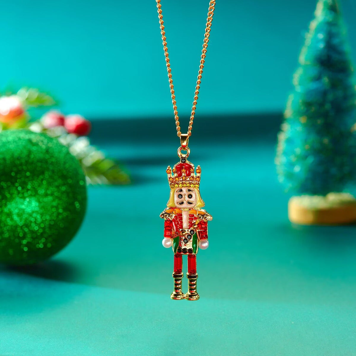 Nutcracker Soldier Rhinestone Metal Necklace N5678 - view 4