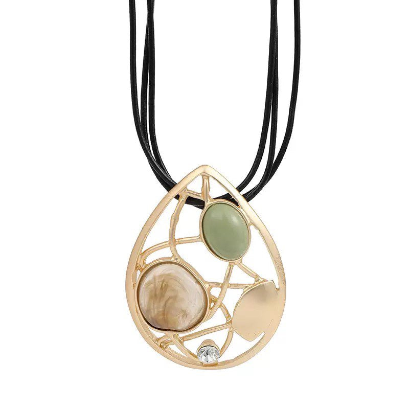 Simple And Stylish Water Drop Metal Necklace N5685 - view 3