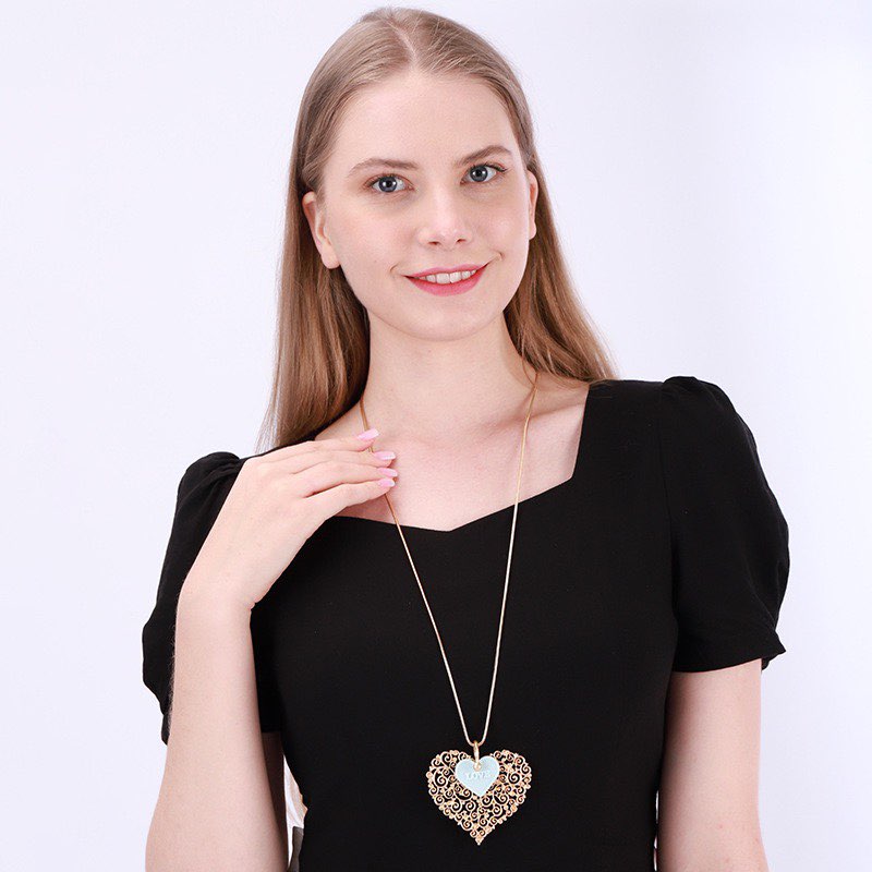 Heart-Shaped Metal Necklace N5689
