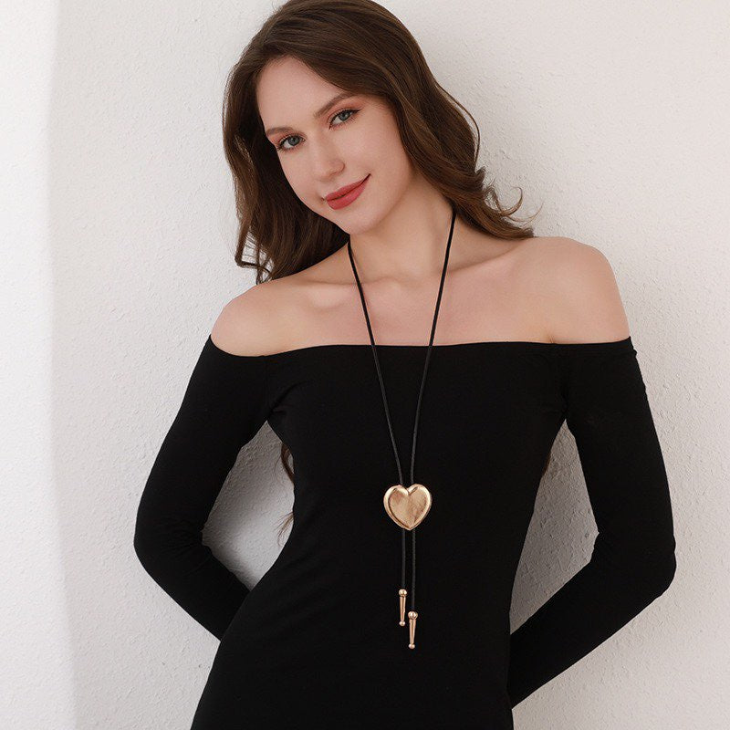 Heart-Shaped Metal Necklace N5692