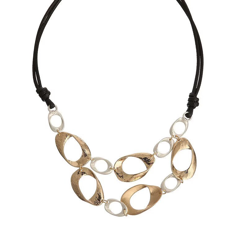 Teardrop Pendant Metal Necklace N5695 - view 2