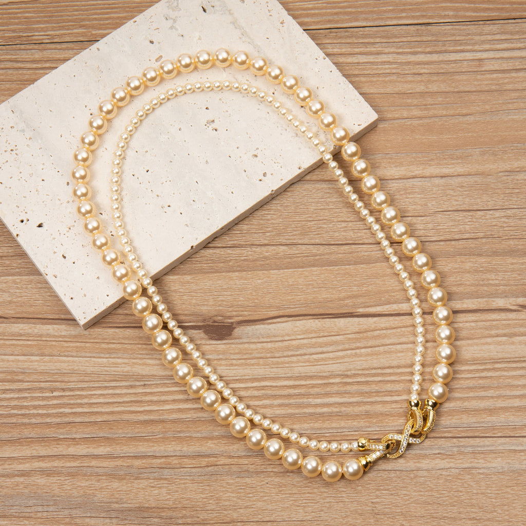 Double Layer Baroque Style Lock Necklace N5705 - view 2