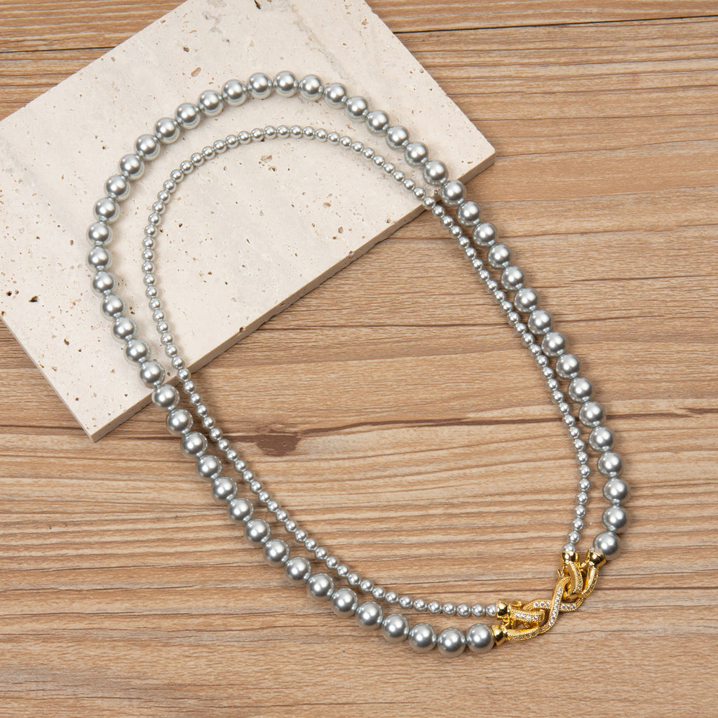 Double Layer Baroque Style Lock Necklace N5705 - view 3
