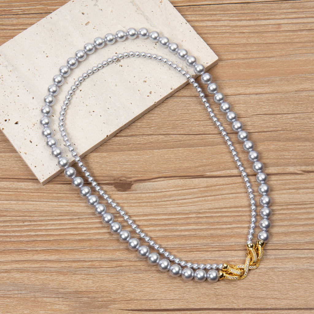 Double Layer Baroque Style Lock Necklace N5705