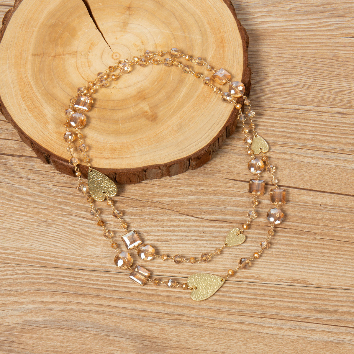 Heart Shaped Pendant Crystal Necklace N5711