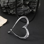 Heart Shaped Pendant Leather Necklace N5725