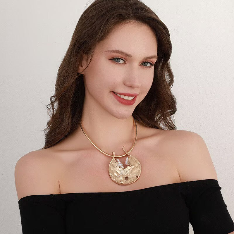 Irregular Shape Metal Necklace N5753 - view 3