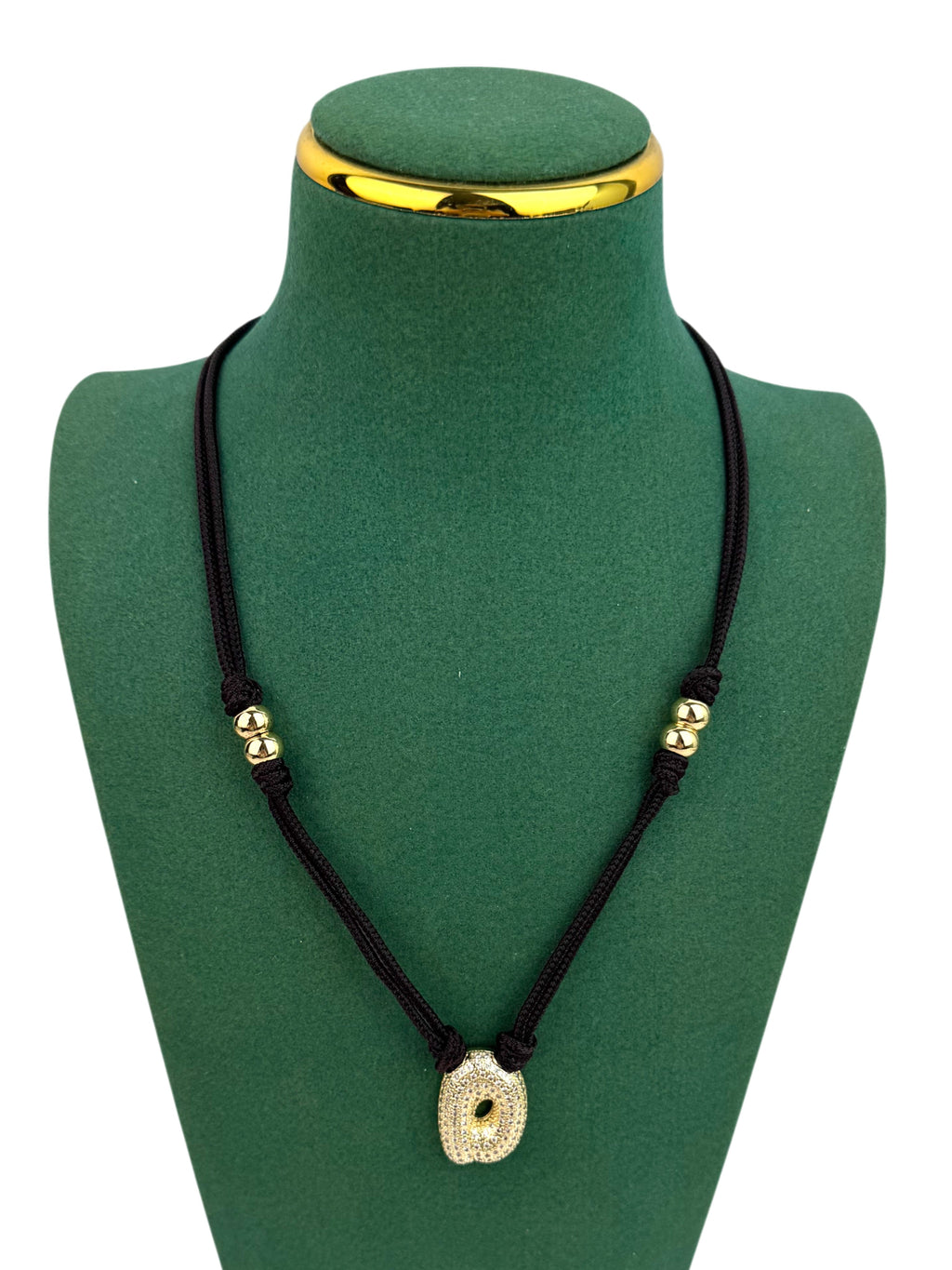 18K Gold Plated Alphabet Cubic Zirconia Necklace N5801
