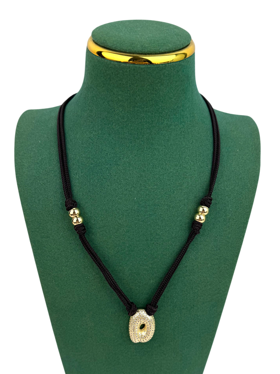 18K Gold Plated Alphabet Cubic Zirconia Necklace N5801