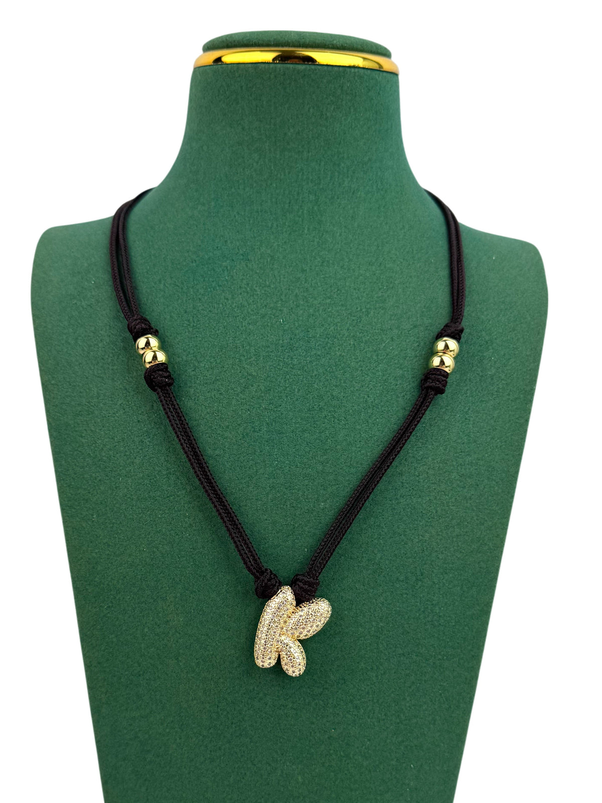 18K Gold Plated Alphabet Cubic Zirconia Necklace N5801